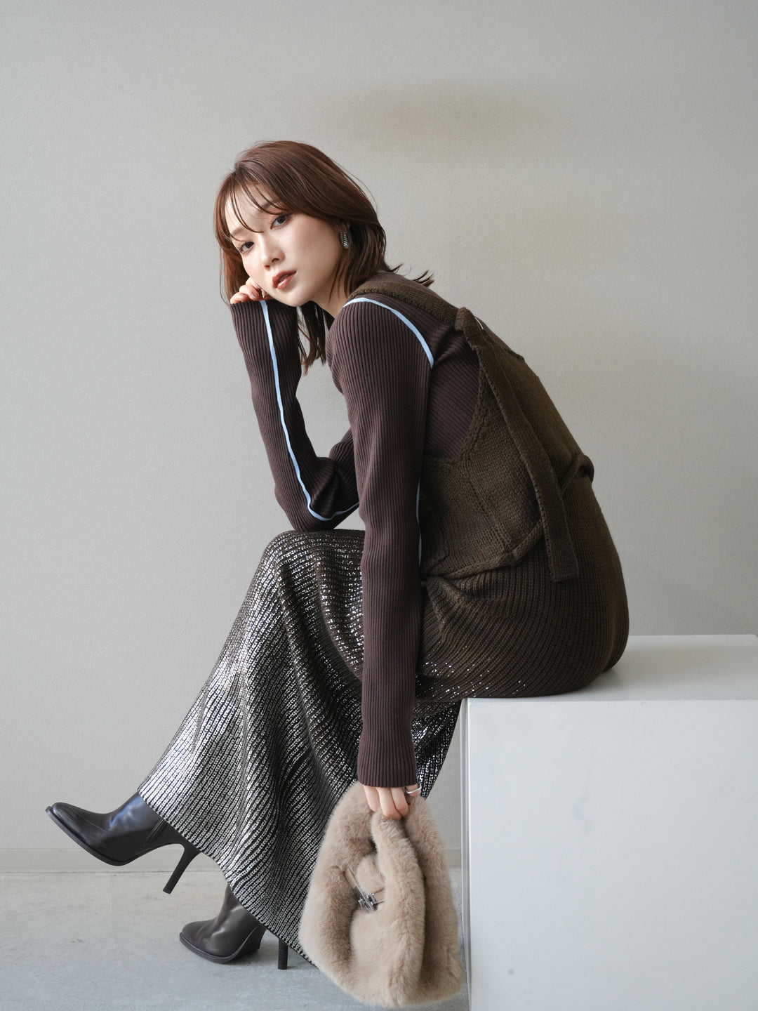 [予約]ニットビスチェ/coffeebrown