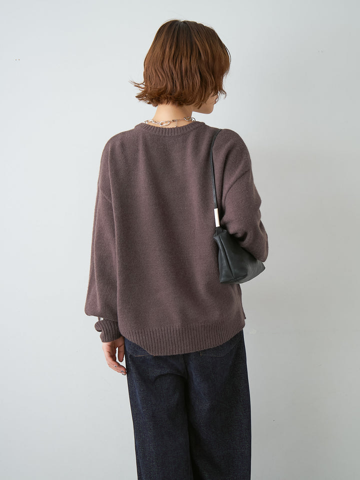 [SET]アルパカタッチ刺繍レースロゴニットプルオーバー+アルパカタッチ刺繍レースロゴニットプルオーバー(2set)