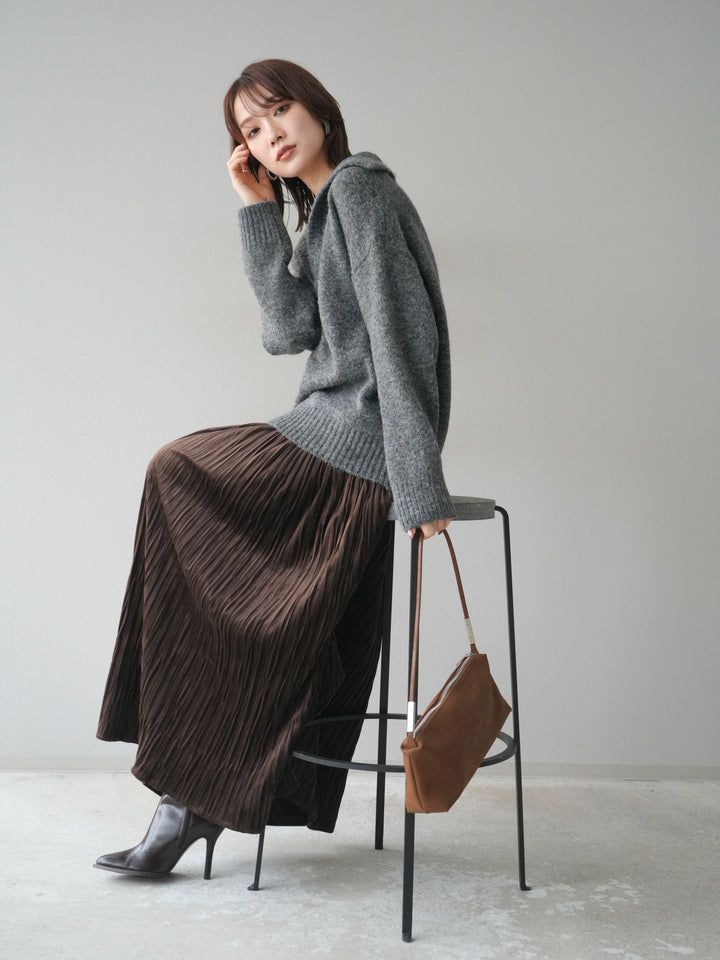 [SET]スキッパーニットプルオーバー+選べるアクセセット(2set)