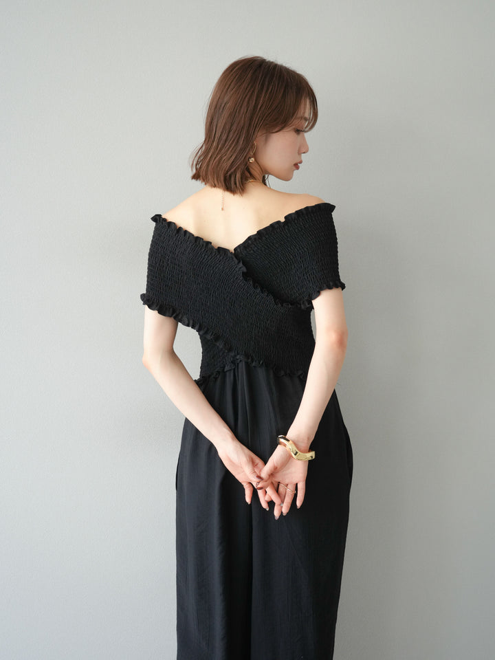 [SET]シャーリングクロスサロペット+シャーリングクロスサロペット(2set)