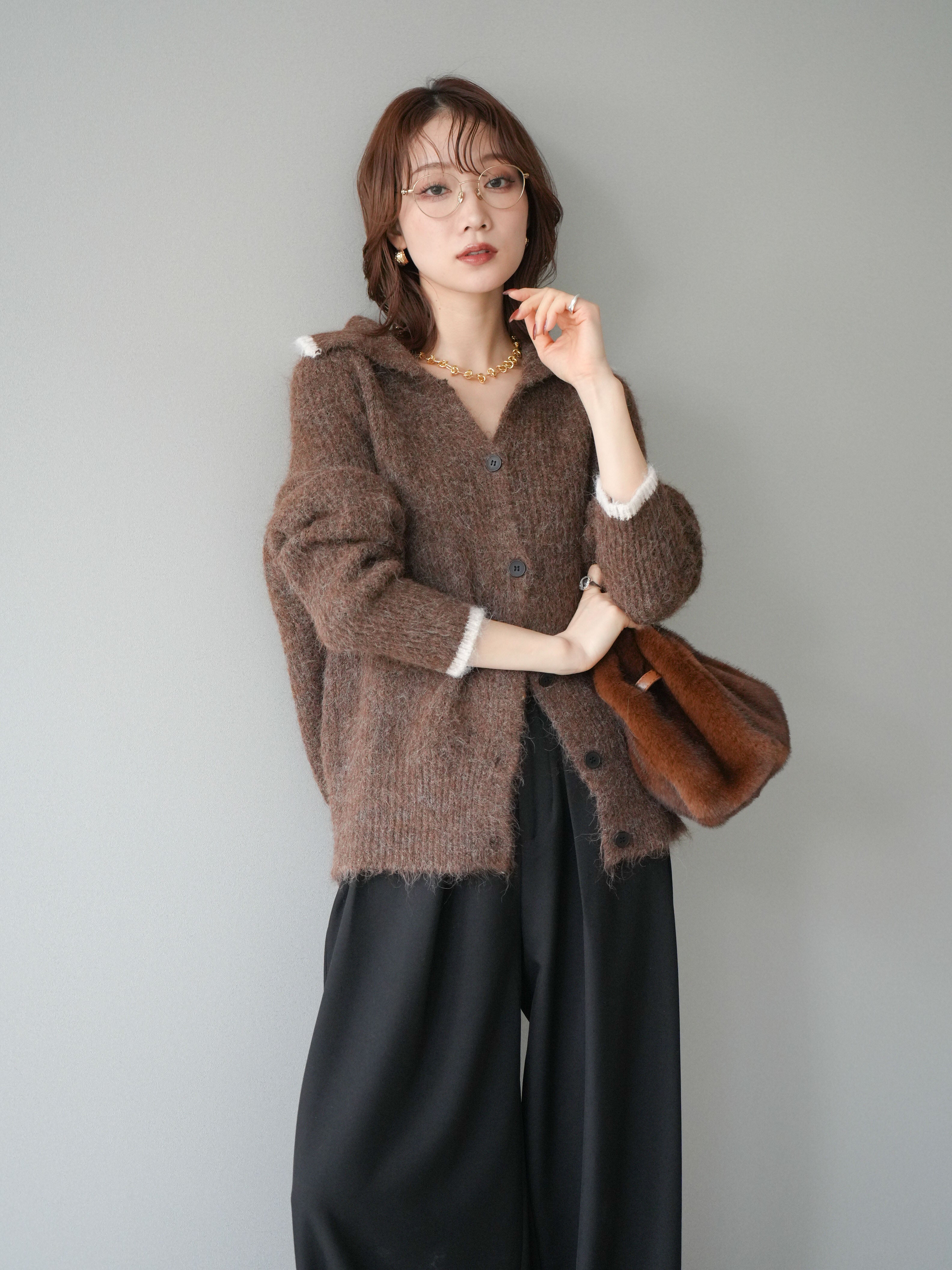 moose's ニットカーディガンRich cardigan brown moose's ニットカーディガンRich cardigan brown