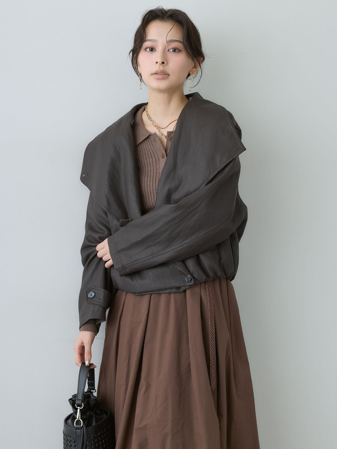 [SET]ニットコンビフレアワンピース+ニットコンビフレアワンピース(2set)