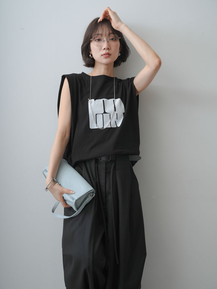 [SET]ヴィンテージロゴドロストTEE+ショルダータックノースリーブオーバーTEE(2set)