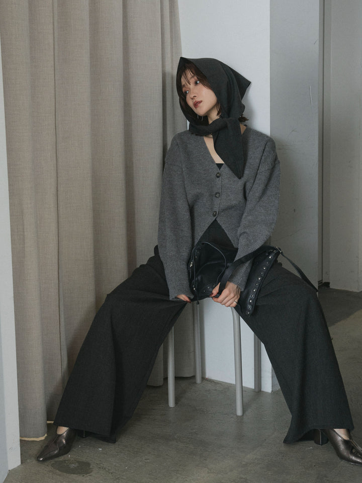 【Allure】[SET]アルパカタッチVネックカーディガン+アルパカタッチVネックカーディガン(2set)