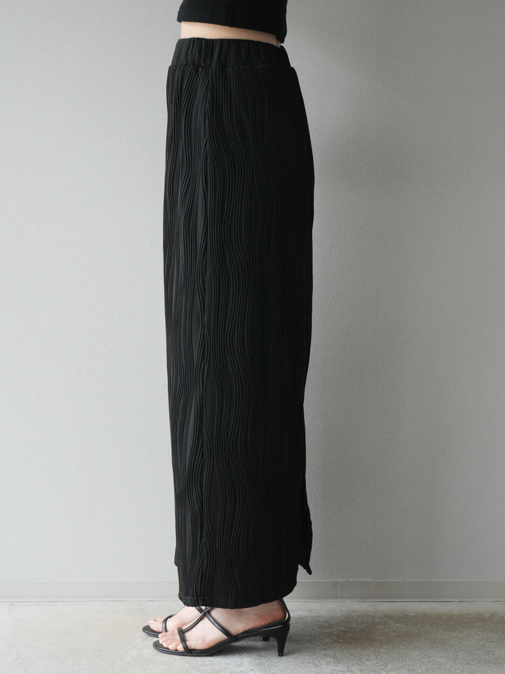 [予約]ウェーブパイピングタイトスカート/ブラック