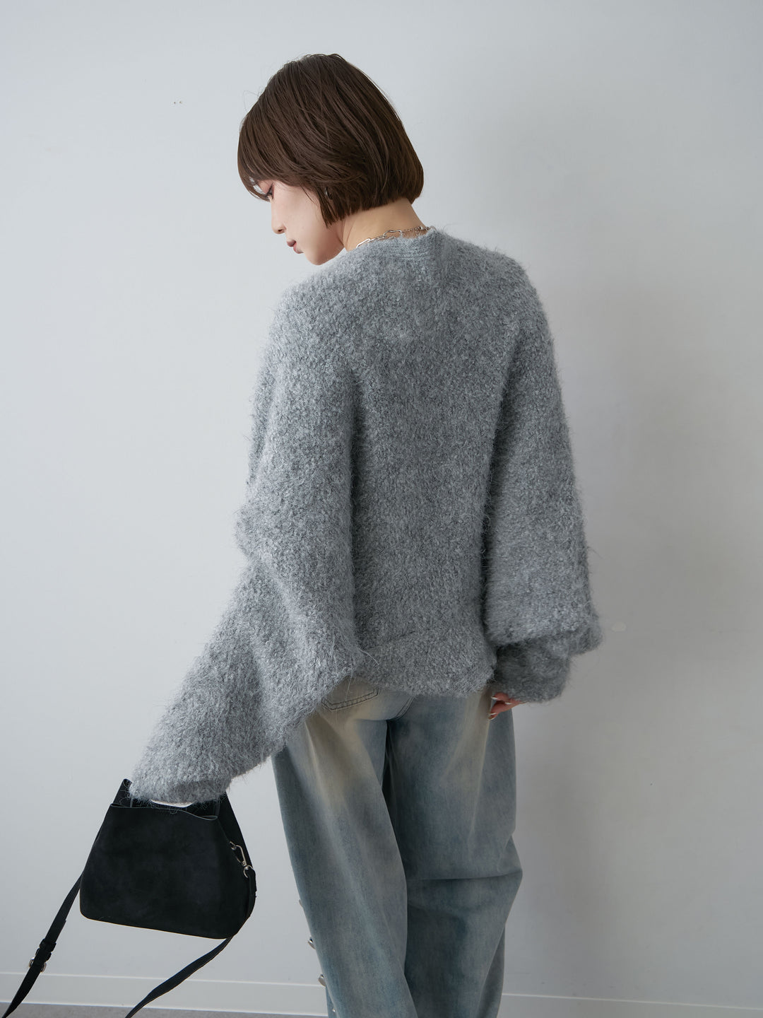 [SET]ブークレボレロカーディガン+ナポレオンライトウォッシュワイドデニム(2set)