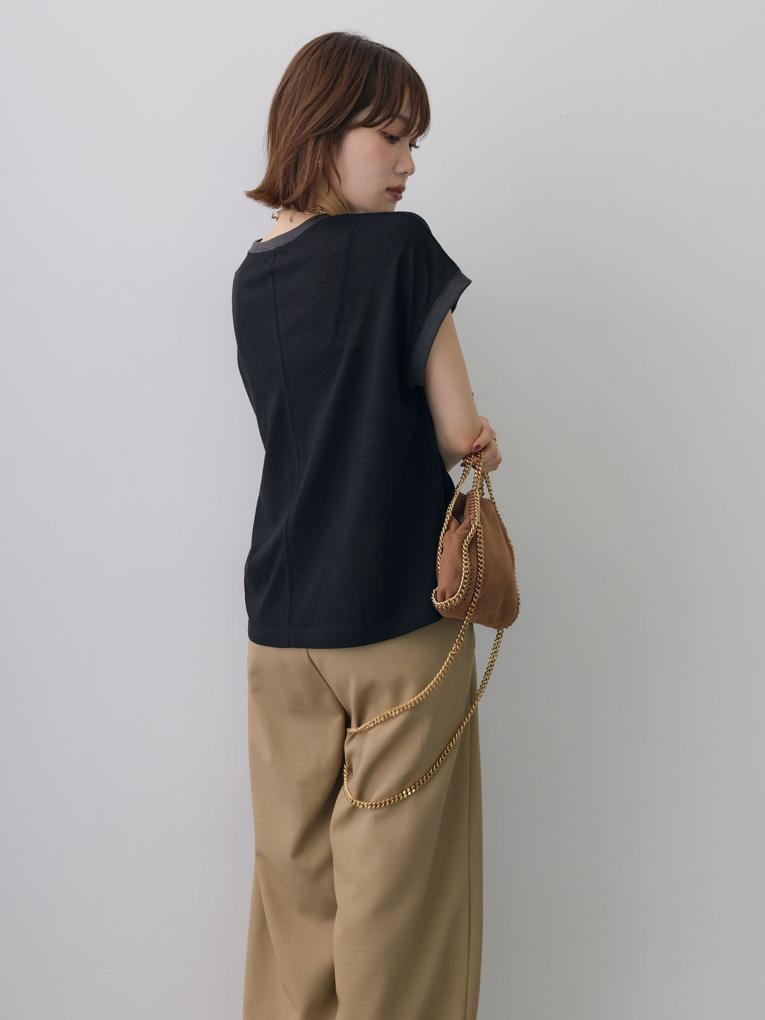 [SET]シアースラブバイカラーフレンチTEE+選べるアクセセット(2set)