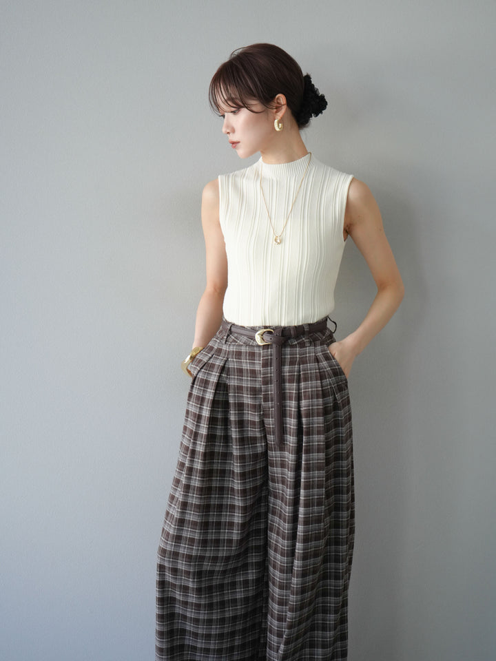 [予約]スリーブレスランダムリブニットトップス/アイボリー