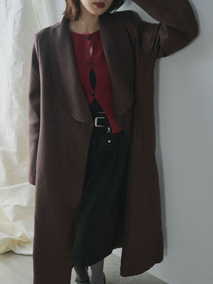 【Allure】[SET]ツイードタッチロングコート+ツイードタッチロングコート(2set)