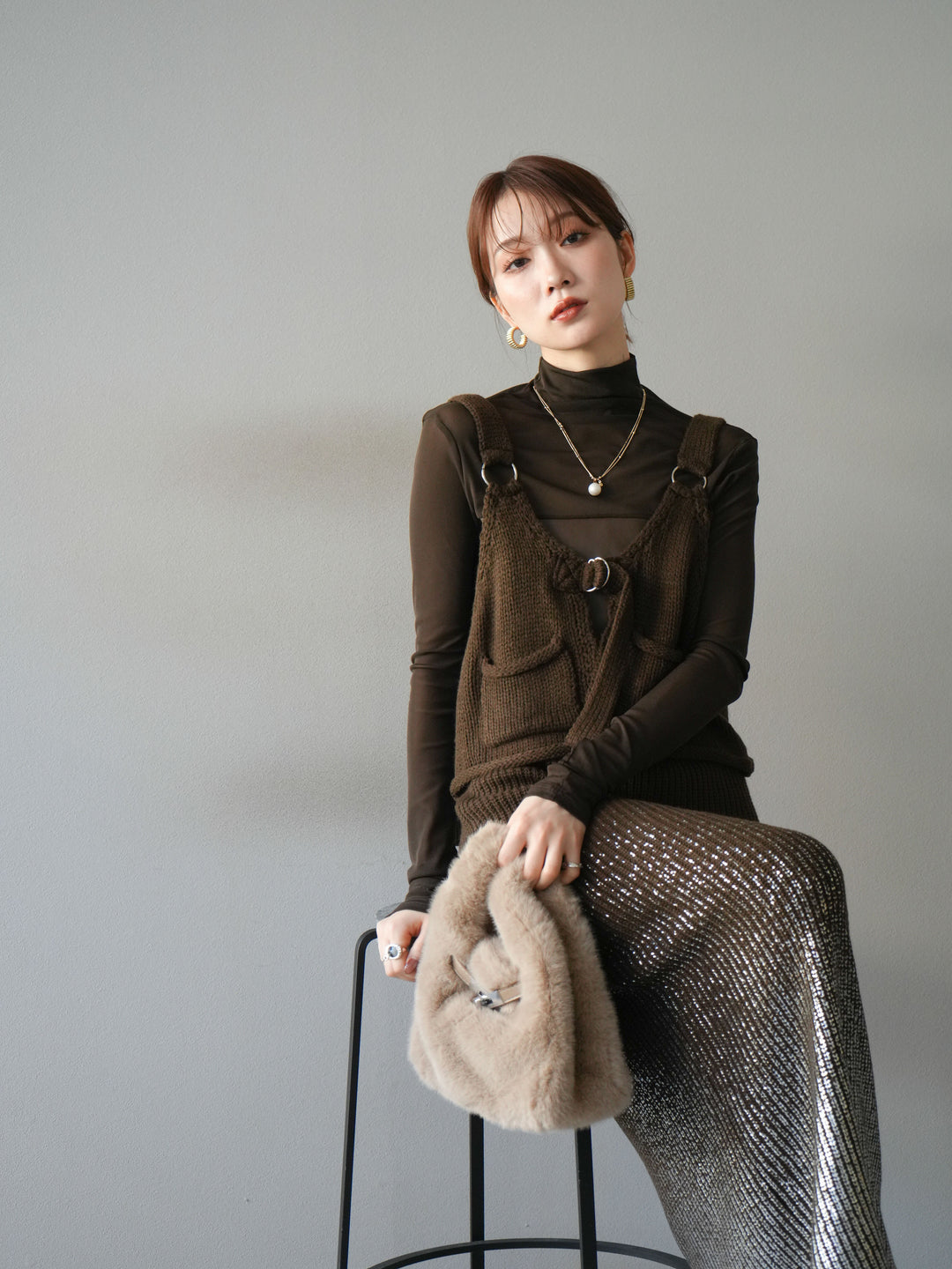 [予約]ニットビスチェ/coffeebrown