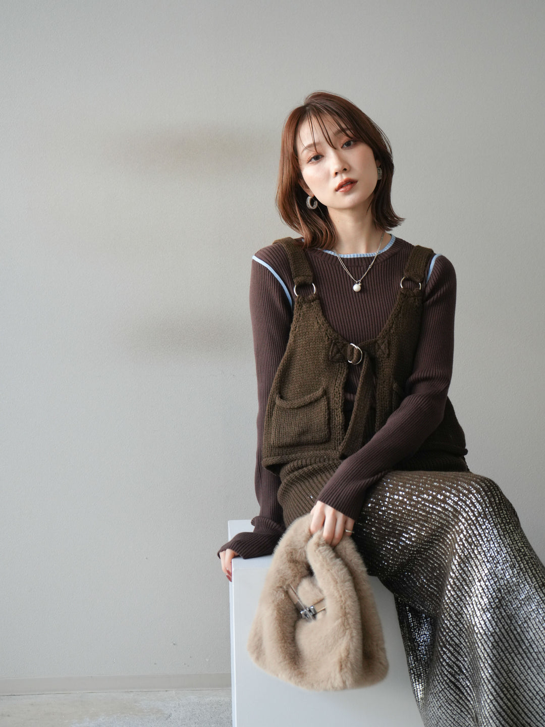 [予約]ニットビスチェ/coffeebrown