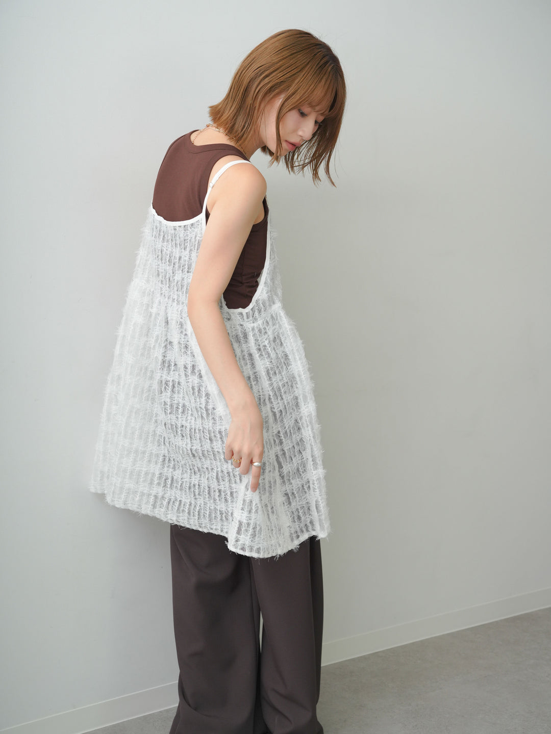 [予約]フェザージャガードキャミチュニック/white