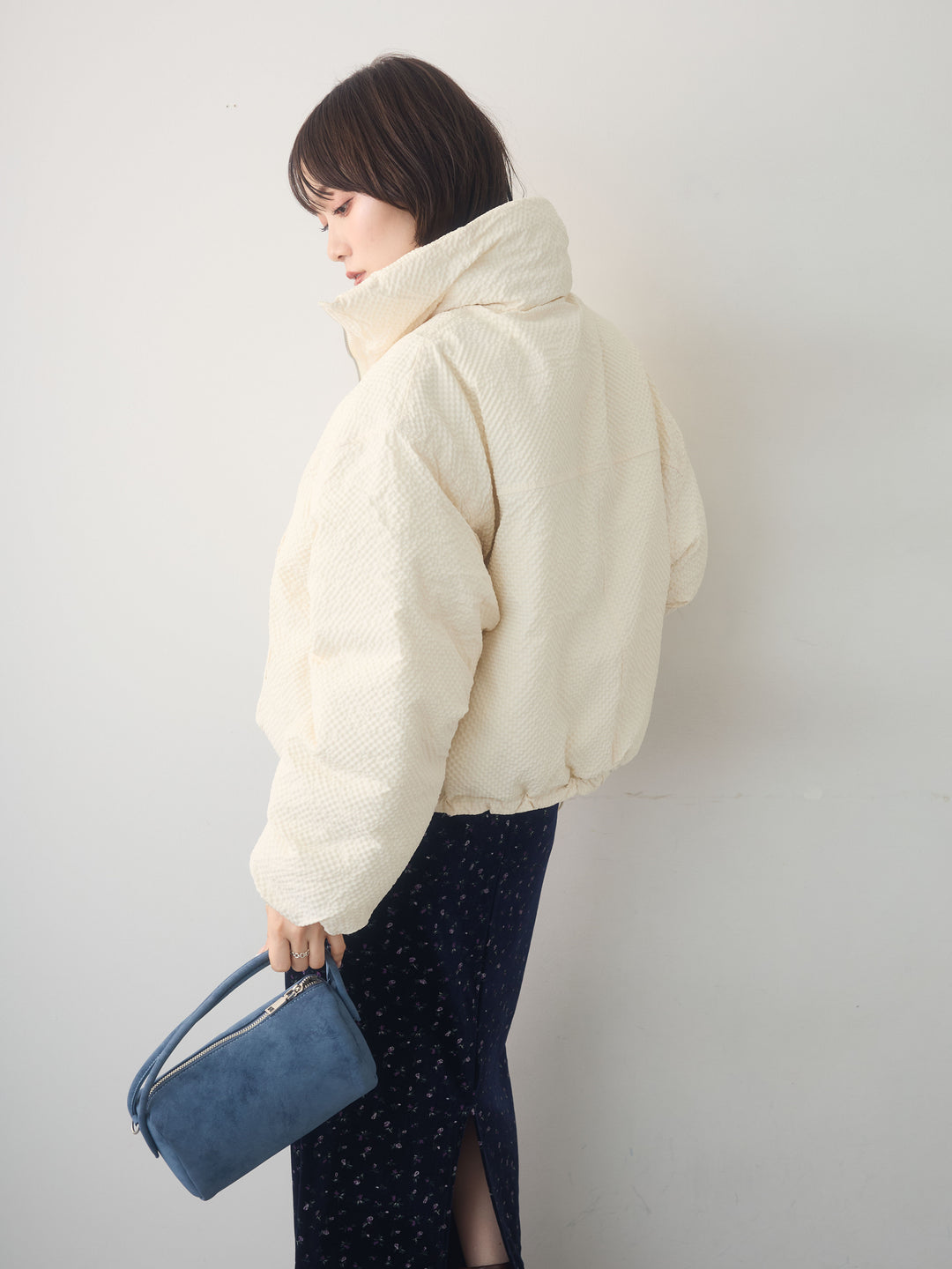 [SET]スタンドカラーショートパフジャケット+選べるアクセセット(2set)