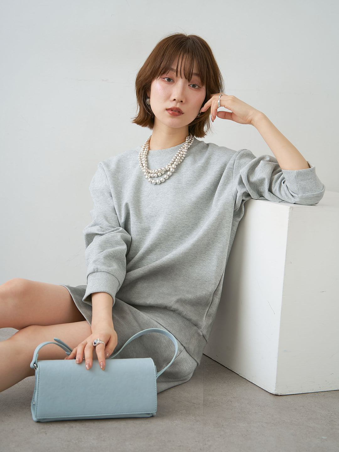 [SET]グラデーションスウェットプルオーバー+選べるアクセセット(2set)