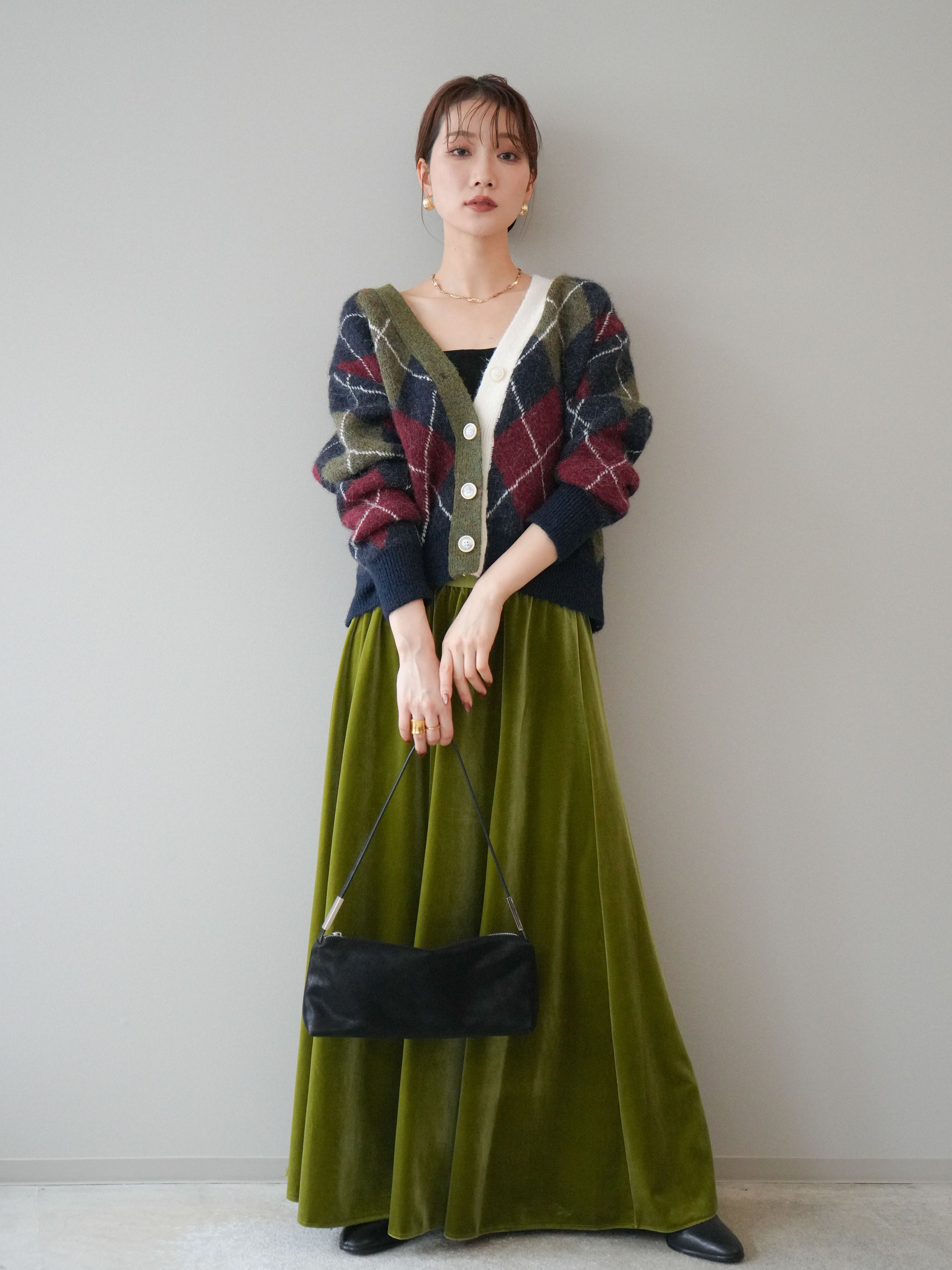 foufou/ベロアフレアスカート ≪通常販売≫【THE DRESS #25】velour flare skirt（ベロアフレア