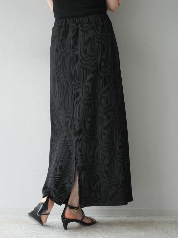 [予約]ウェーブパイピングタイトスカート/ブラック
