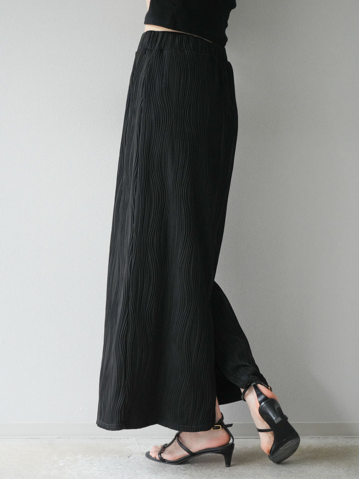 [予約]ウェーブパイピングタイトスカート/ブラック