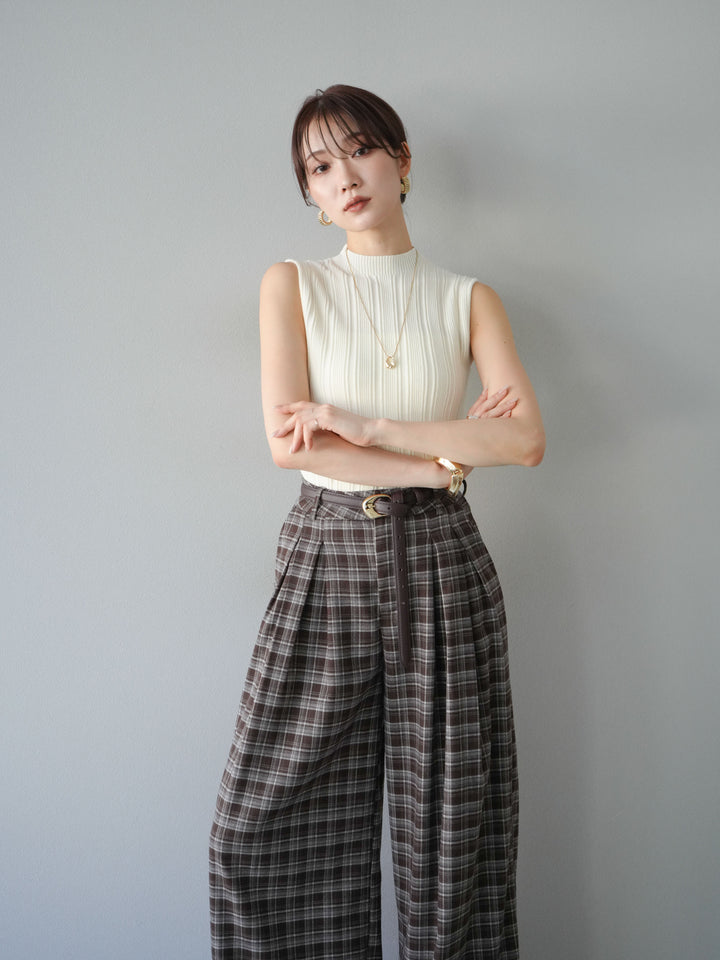 [予約]スリーブレスランダムリブニットトップス/アイボリー