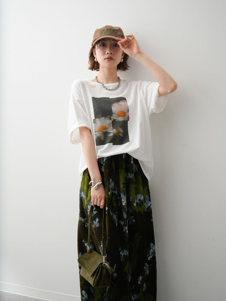 [SET]フラワーフォトTEE+フラワーフォトTEE(2set)