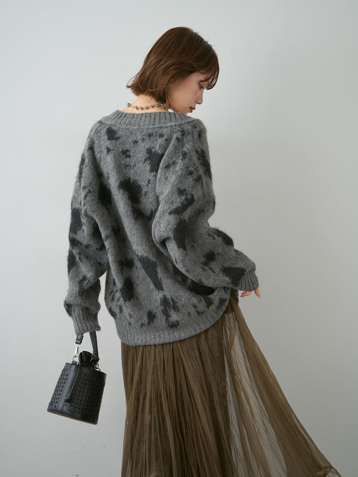 [SET]ダルメシアンオーバーニットプルオーバー+選べるアクセセット(2set)