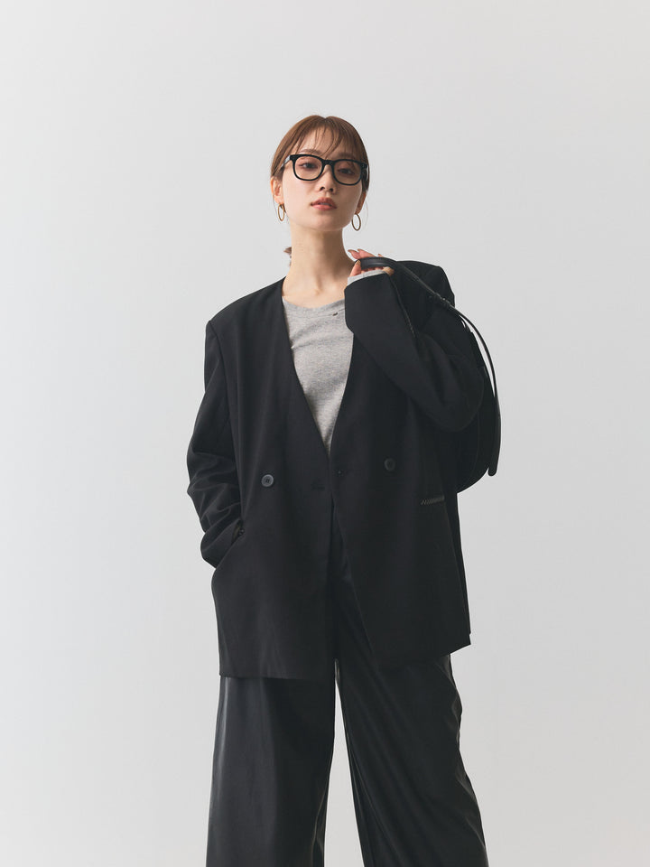 【Allure】[SET]モチーフ付Uネックシアーカットソー+モチーフ付Uネックシアーカットソー(2set)