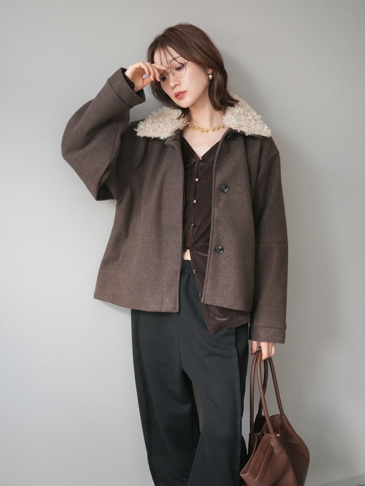 [予約]ロービングボアえりブルゾン/brown