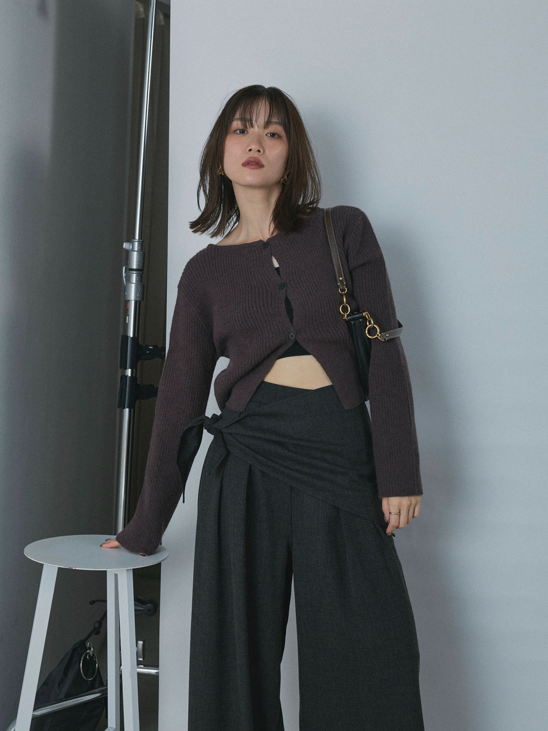 【Allure】[SET]デザインショートニットカーディガン+デザインショートニットカーディガン(2set)