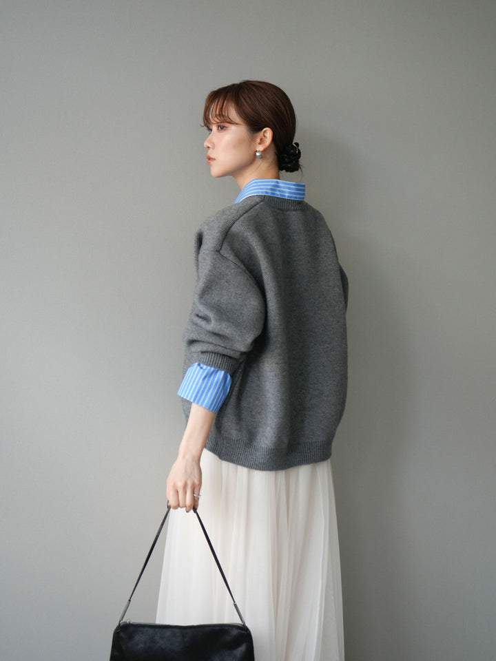 [予約]2WAY襟ニットプルオーバー/gray