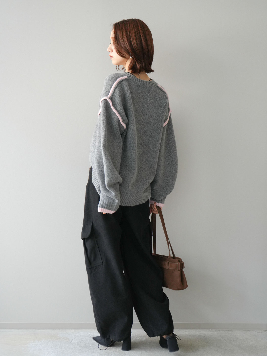 [予約]ベルト付コーデュロイカーゴパンツ/black