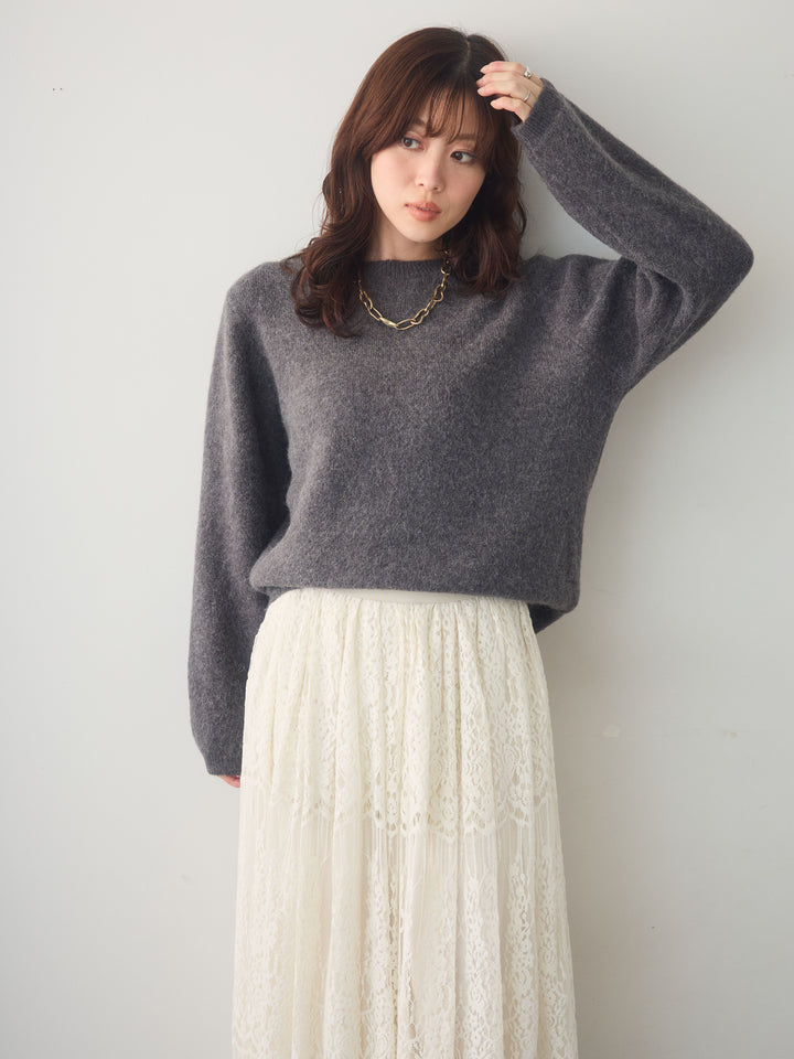 [SET]ソフトヘアリークルーネックニットトップス+ソフトヘアリークルーネックニットトップス(2set)
