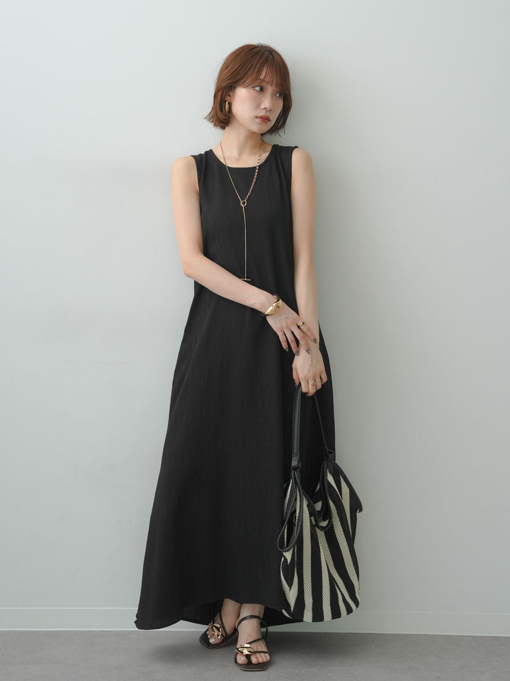 [SET]バックデザインクリンクルワンピース+バックデザインクリンクルワンピース(2set)