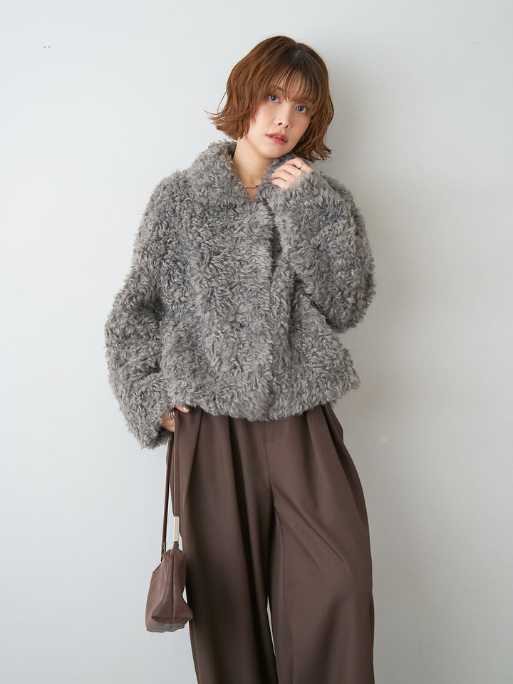 [SET]プードルファーショートジャケット+選べるアクセセット(2set)