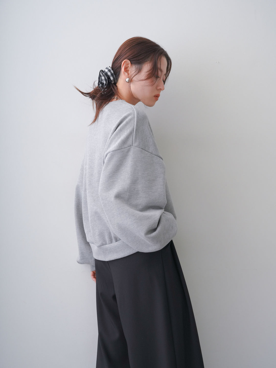 [予約]レースドッキングスウェットプルオーバー/mokugray