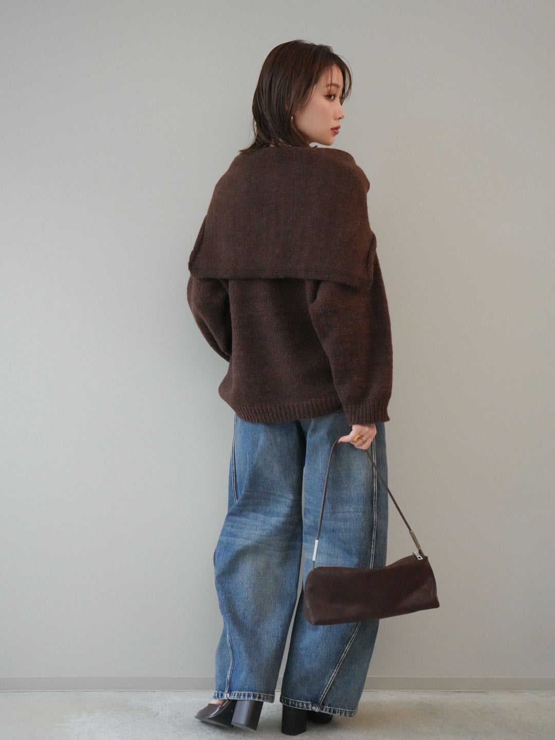 [予約]サイド切替カーブデニムパンツ/blue