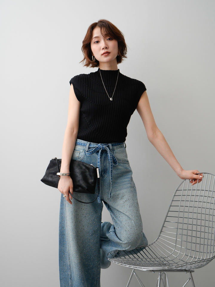 【套裝】Mode Line 羅紋法式針織上衣 + 配件套裝（2 套可選）
