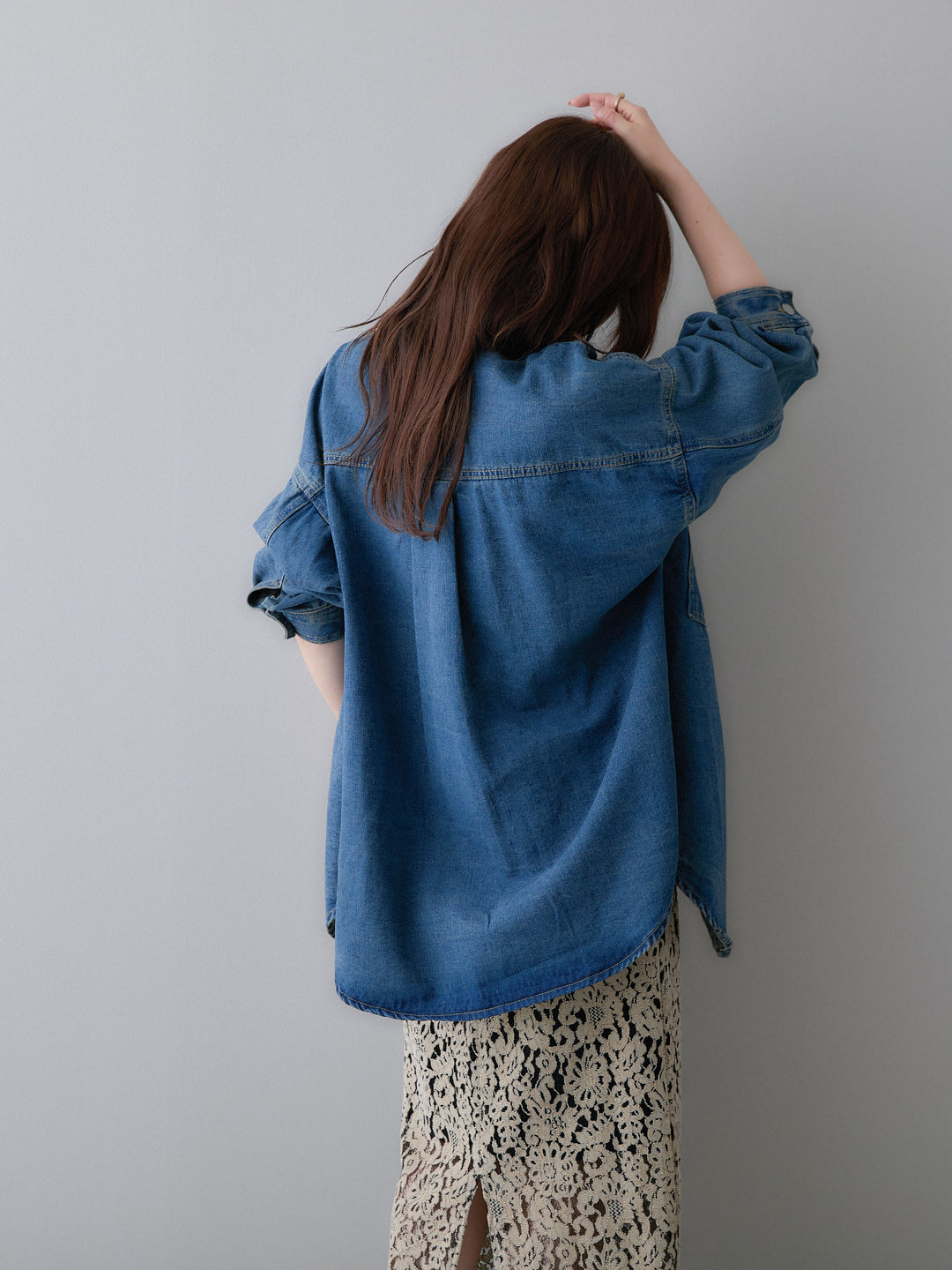 [予約]ビッグポケットデニムオーバーシャツ/denimblue