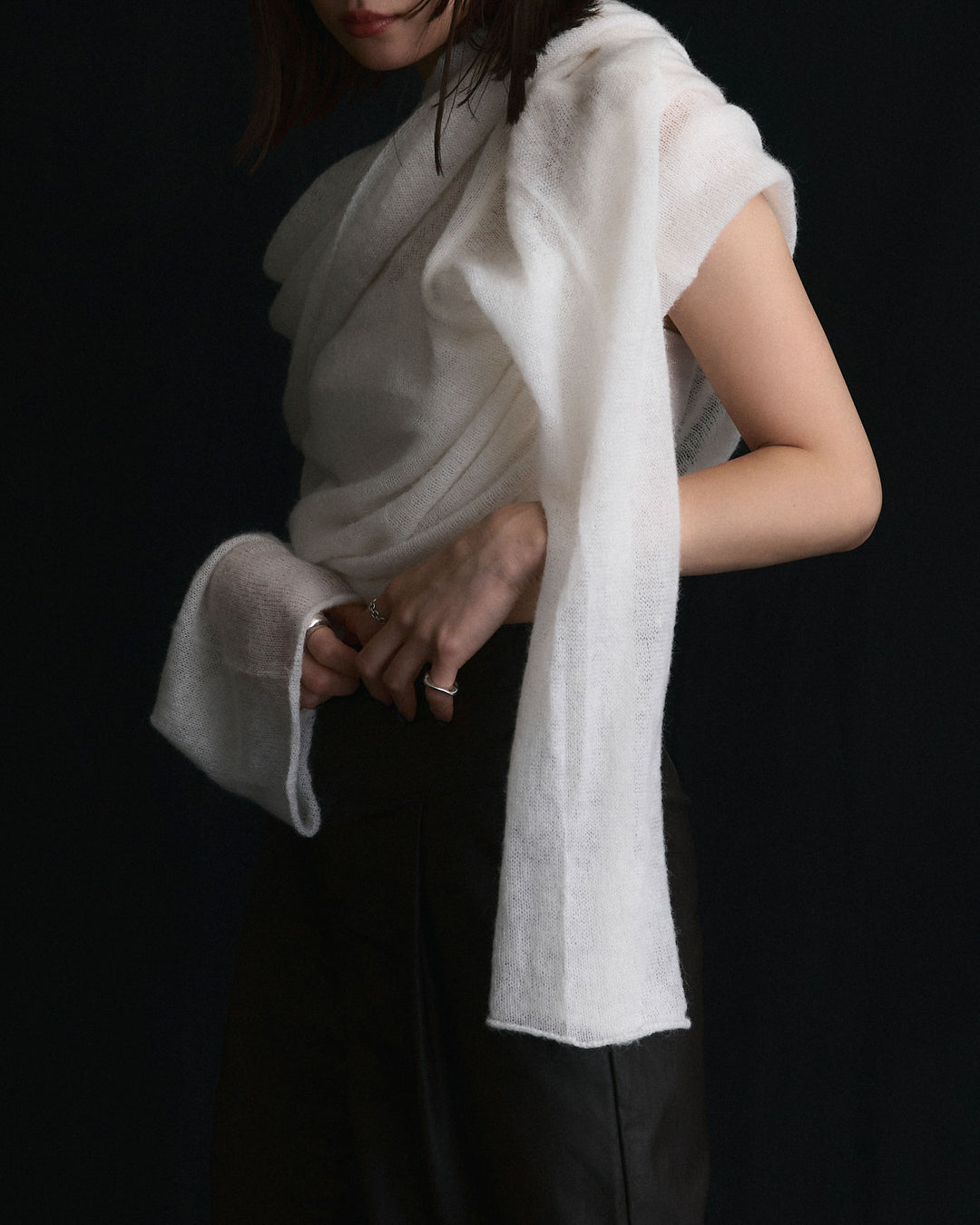 [予約]オフショルシアーニットプルオーバー/ホワイト