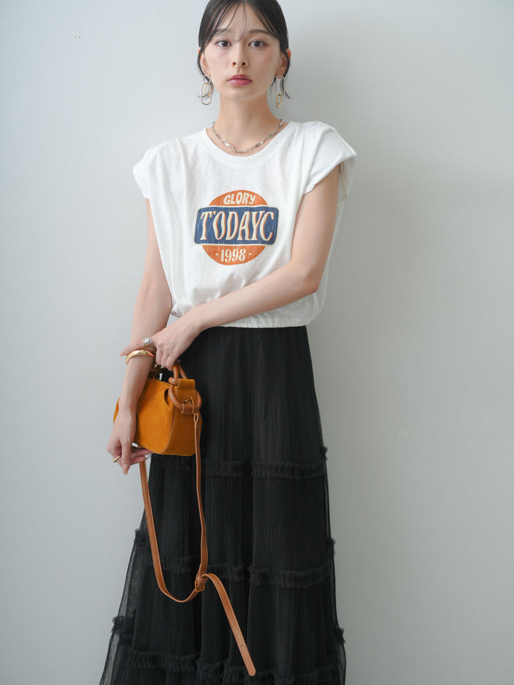 [SET]ヴィンテージロゴドロストTEE+ホイップチュールティアードフレアスカート(2set)