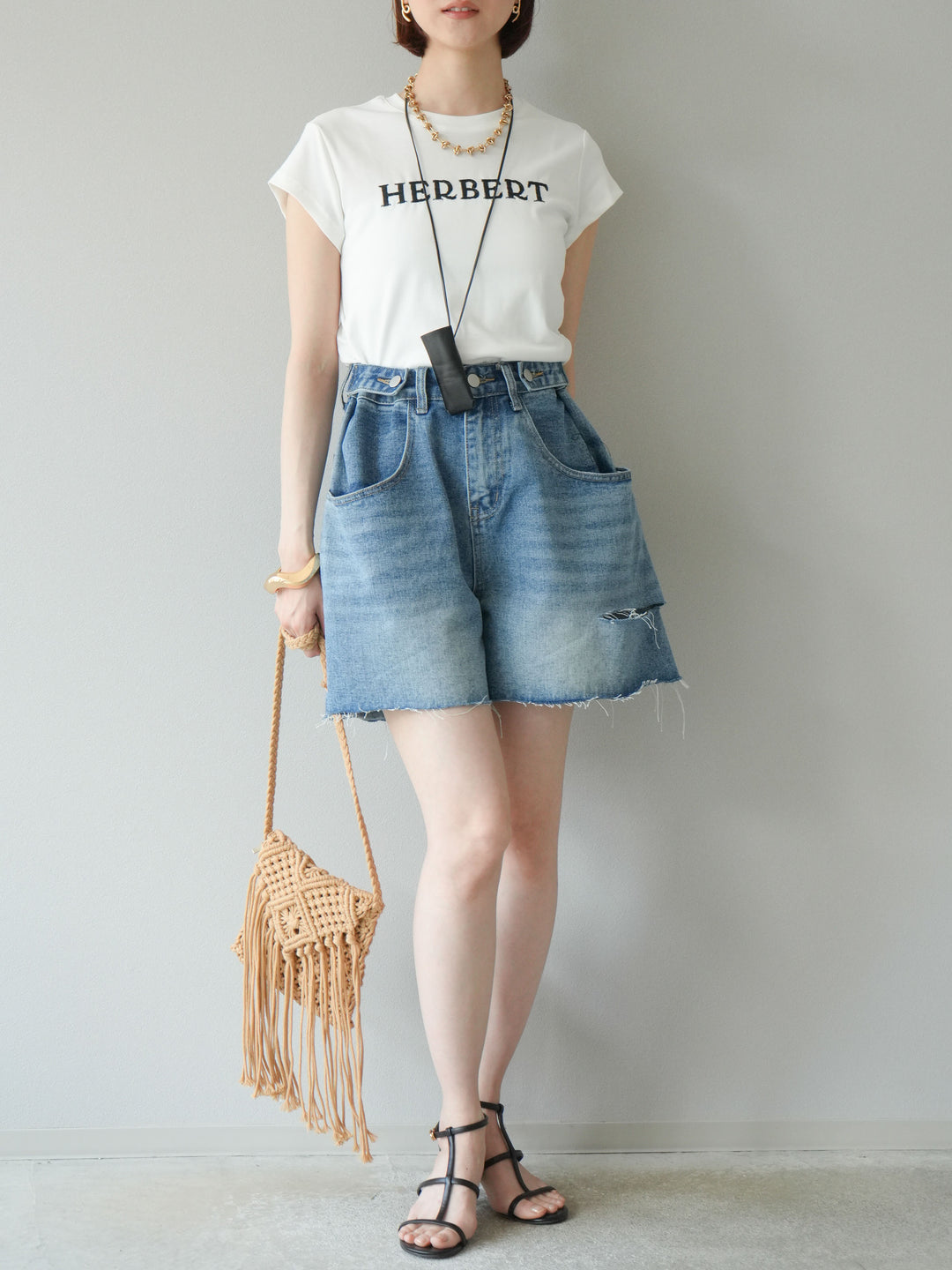 【預購】寬鬆半身牛仔褲/藍色