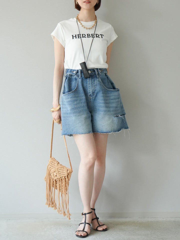 【預購】寬鬆半身牛仔褲/藍色