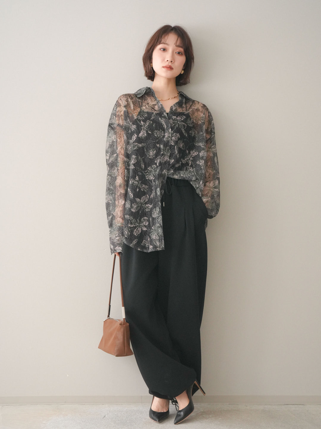 [予約]裾ドロストタックスウェットパンツ/black