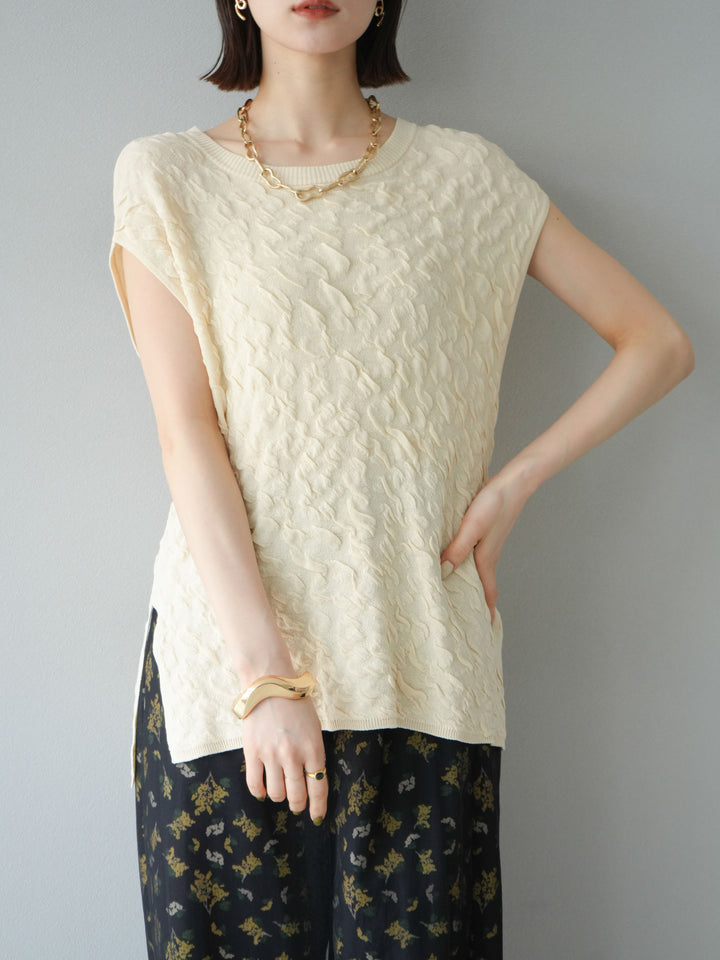 【預購】Pokopoko 無袖針織套頭衫/象牙白