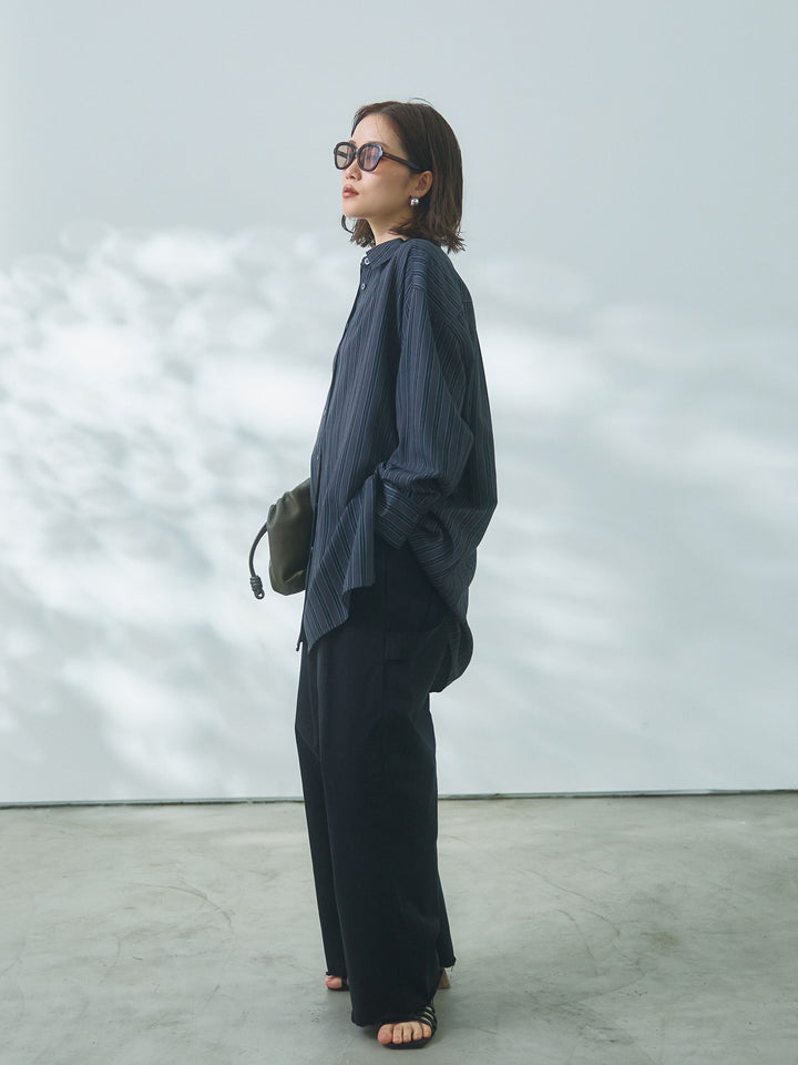 【Allure】[SET]ストライプオーバーシャツ+ストライプオーバーシャツ(2set)