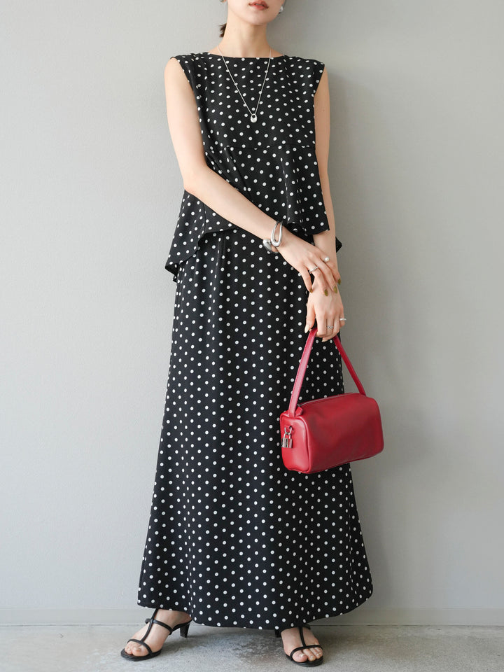 [予約]ドットAラインスカート/ブラック