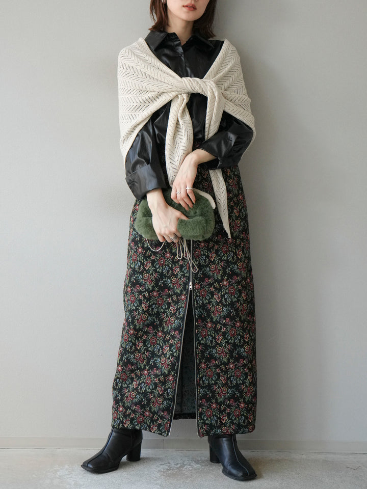 [SET]ゴブランフロントジップタイトスカート+ゴブランフロントジップタイトスカート(2set)