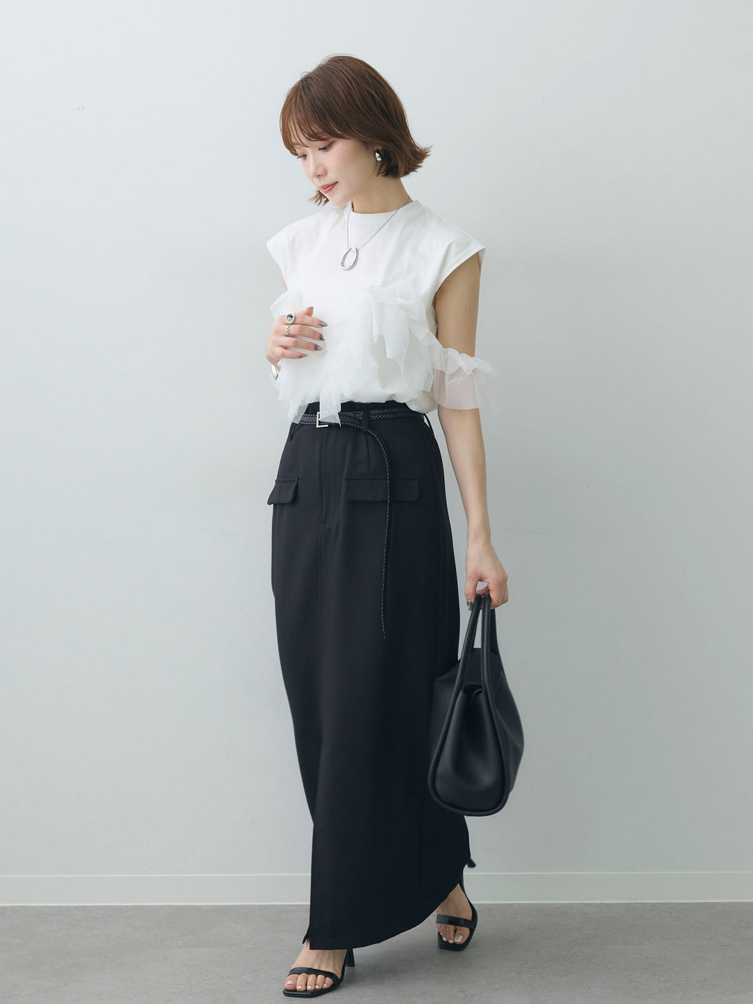 [SET]マルチwayフリルフレンチTEE+マルチwayフリルフレンチTEE(2set)