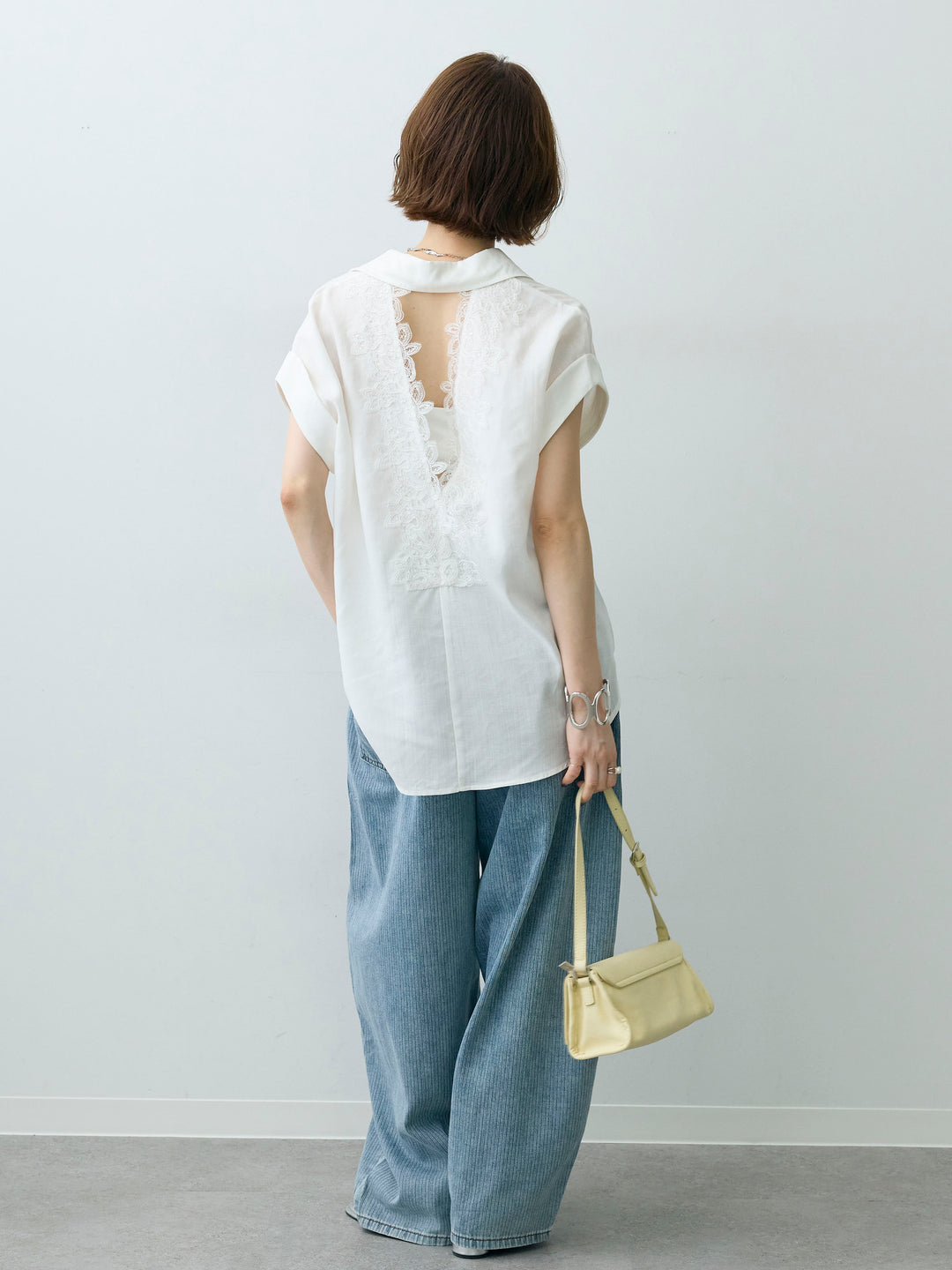 [SET]バックレースフレンチシャツ+バックレースフレンチシャツ(2set)