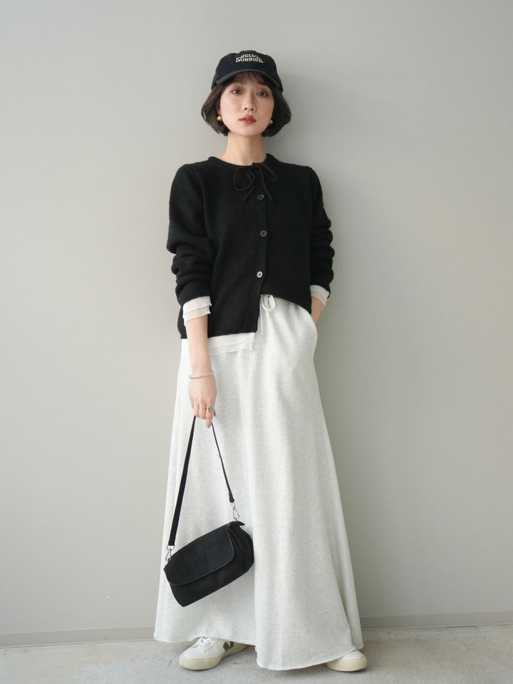 [予約]スウェットフレアロングスカート/oatmeal