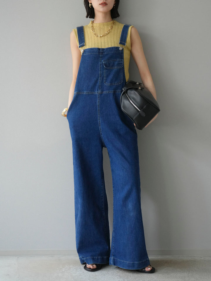 【預購】彈性牛仔寬褲/藍色