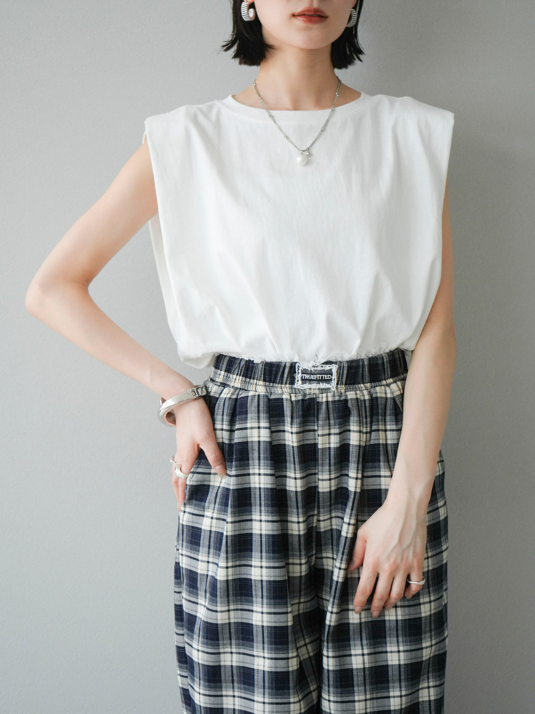 【預購】肩部褶皺法式袖套頭衫/可脫